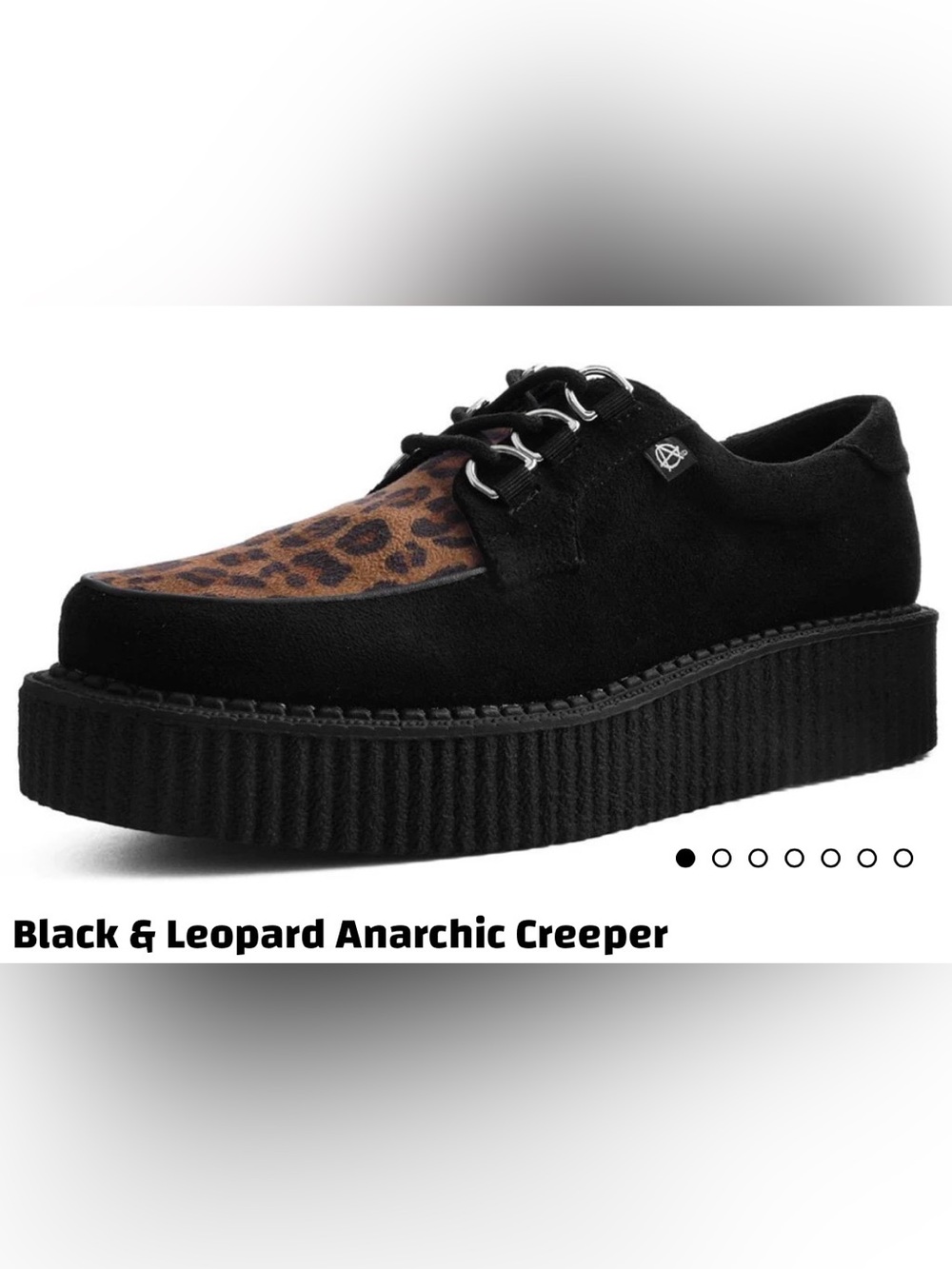 T.U.K Black Suede & Leopard Print Anarchic Creeper